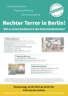 Rechter Terror in Berlin! @ Fritz-Karsen-Schule