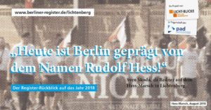 Vortrag: „Heute ist Berlin geprägt von dem Namen Rudolf Hess!“ @ Remise der Magda19 