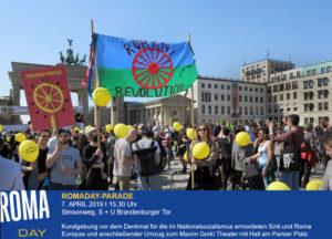 Romaday-Parade @ Denkmal für die im Nationalsozialismus ermordeten Sinti und Roma
