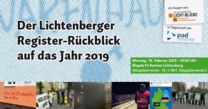 Der Lichtenberger Register-Rückblick auf das Jahr 2019 @ Magda 19