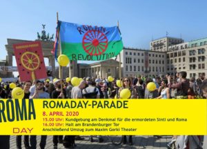 ABGESAGT +++ Romaday-Parade 2020 @ Denkmal für die im Nationalsozialismus ermordeten Sinti und Roma Europas