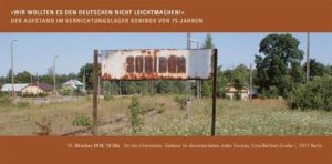 Aufstand im Vernichtungslager Sobibor vor 75 Jahren - Gespräch @ Holocaust-Mahnmal Stelenfeld | Berlin | Berlin | Deutschland